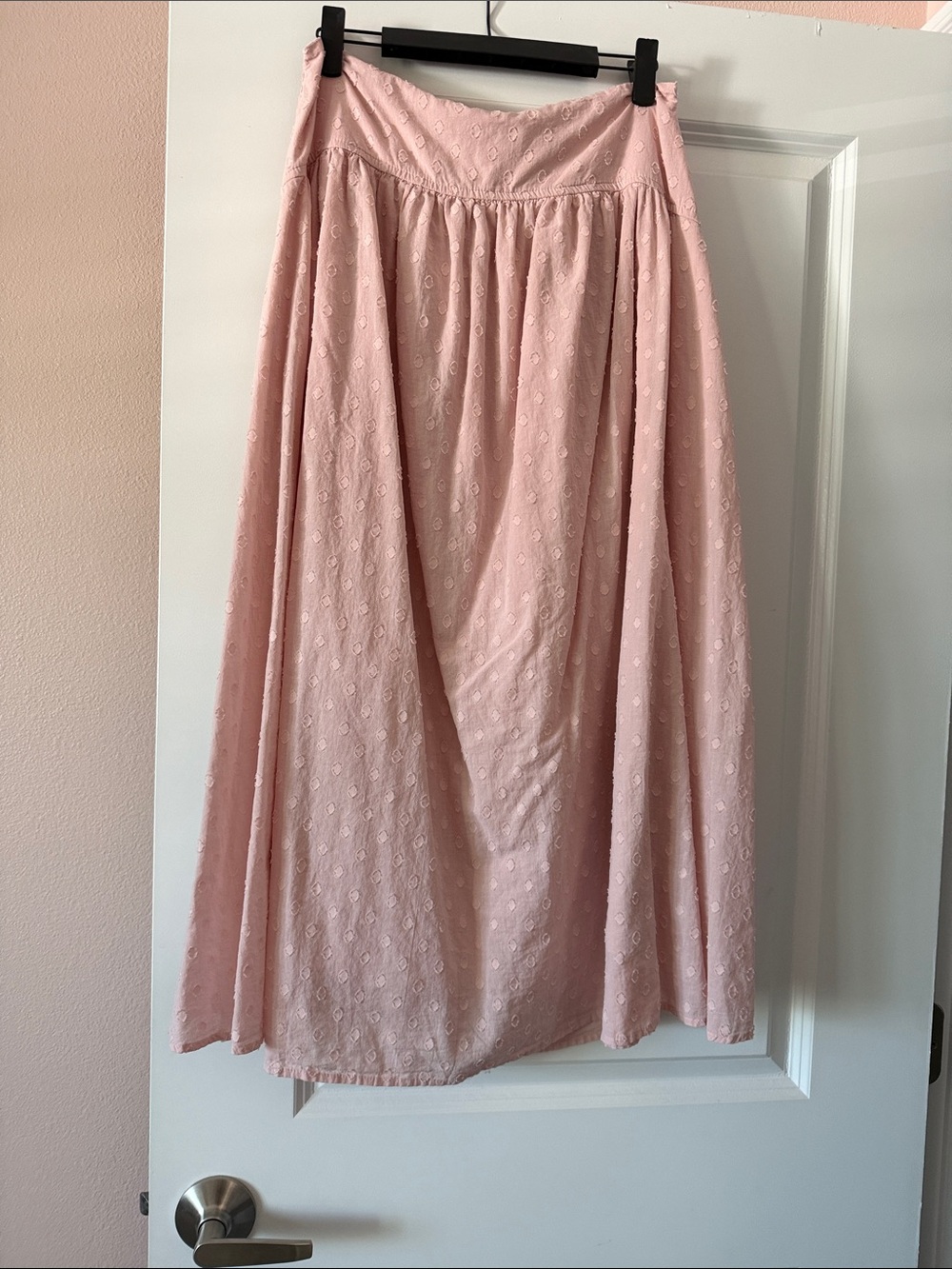 Blu Pepper Blush Pink Eyelet Maxi Skirt